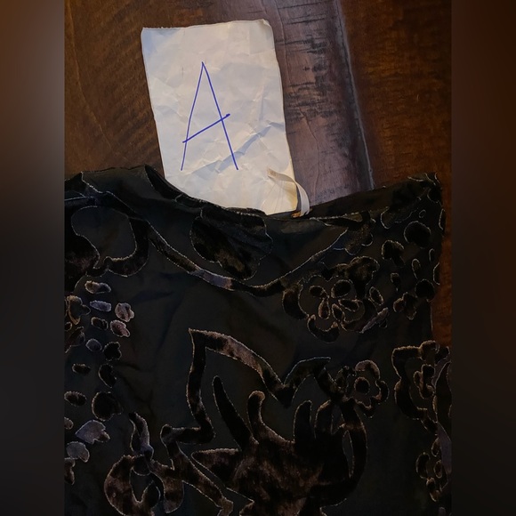 Free People Women Mini Dress XS Black Manuka Burnout Velvet Mini A Line - Picture 16 of 16